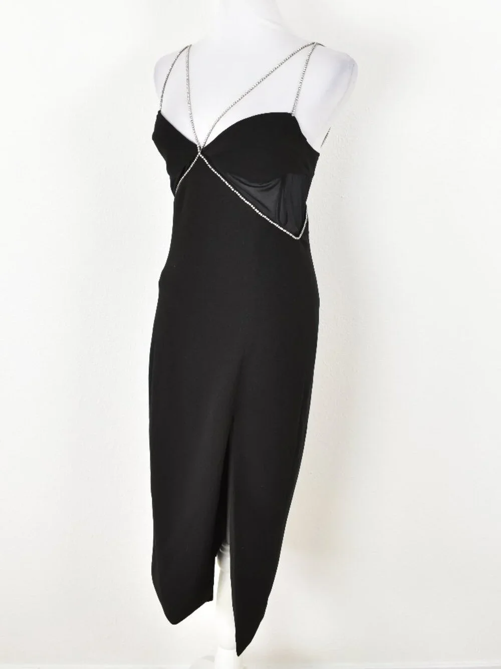 Heiress Beverly Hills Diamante Cutout Crepe Midi Dress - Picture 4 of 12
